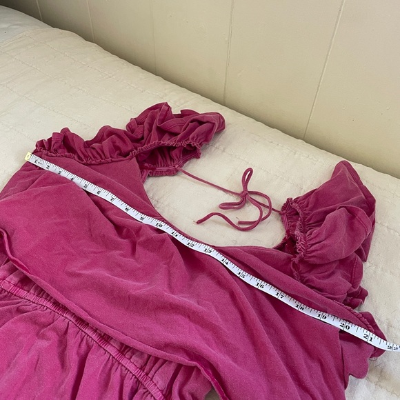 Anthropologie Daily Practice Poppy Ruffled Pink Midi / Maxi Dress • Size: S - Picture 7 of 10